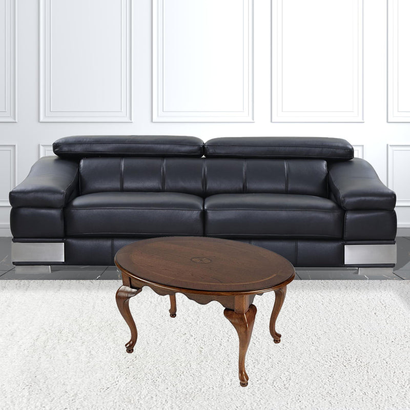 Oval Distressed Coffee Table - Olive Ash