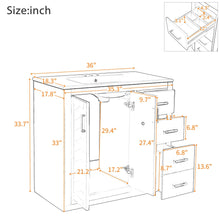 Load image into Gallery viewer, Bathroom Vanity With Sink Combo, Storage Cabinet, Freestanding Set With 3 Drawers &amp; Soft Closing Doors
