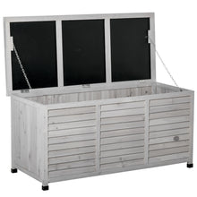Load image into Gallery viewer, Outsunny - 75 Gallon Wooden Deck Box, Outdoor Storage Container With Aerating Gap &amp; Weather-Fighting Finish - Gray
