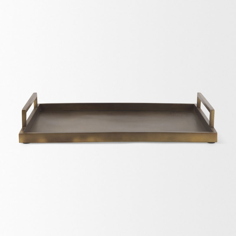 Hand Finished Vanity Tray With Handles - Gold