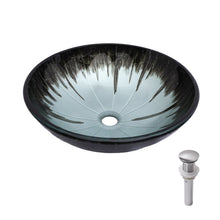 Load image into Gallery viewer, Crackle Vessel Sink With Pop Up Drain, Oval Bathroom Basin - Gray
