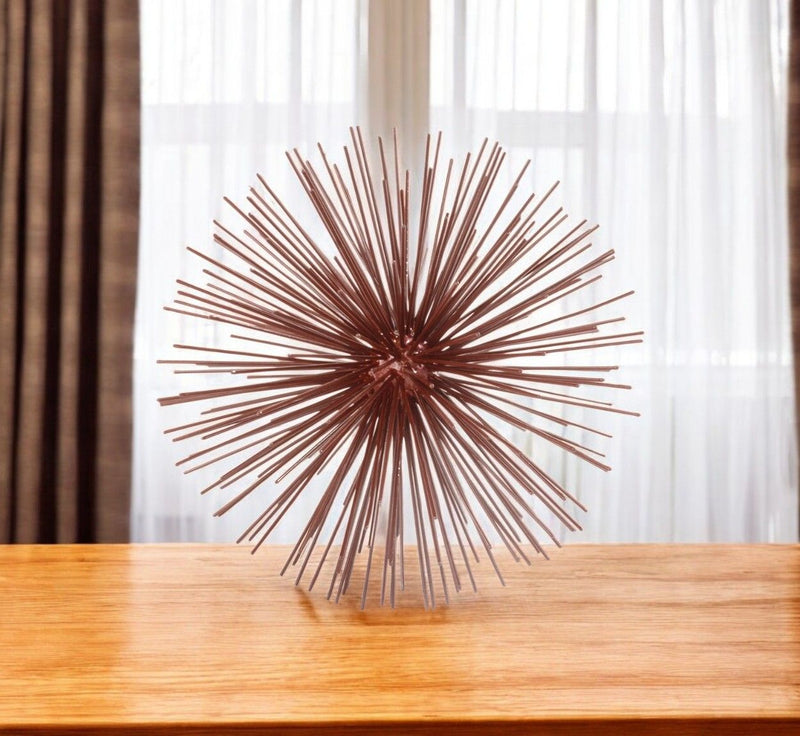 Decorative Spiky Sphere Tabletop Sculpture - Red