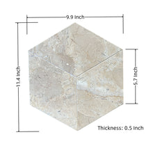 Load image into Gallery viewer, Hexagon Natural Marble Polished Tile For Wall And Floor (Set of 12)
