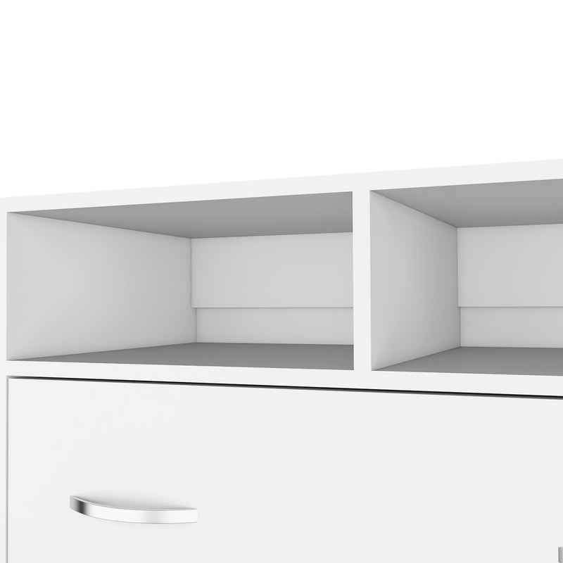 Two Drawer Dresser With Open Shelving - White
