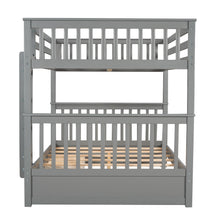 Load image into Gallery viewer, Full-Over-Full Bunk Bed with Ladders and Two Storage Drawers (Gray)(OLD SKU:LT000365AAE)
