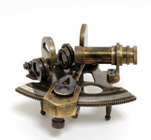 Load image into Gallery viewer, Nautical Sextant In Leather Case Small - Brass
