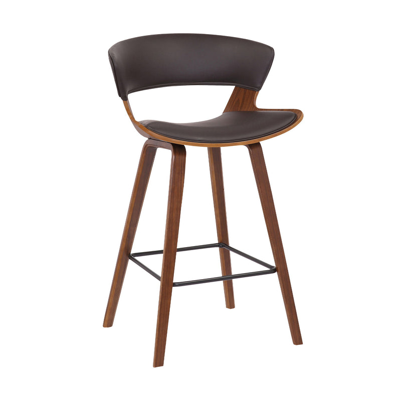 Iron Low Back Counter Height Bar Chair - Brown / Black