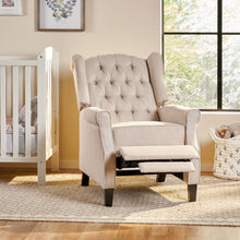 Load image into Gallery viewer, Contemporary Tufted Fabric Push Back Recliner - Beige
