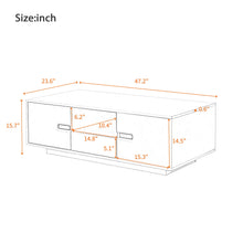 Load image into Gallery viewer, Modern High Glossy Rectangle Coffee Table With 16 Color LED Lights For Living Room
