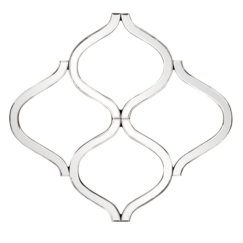 Interlocking Mirrored Curved Shapes With Beveled Edge - Silver