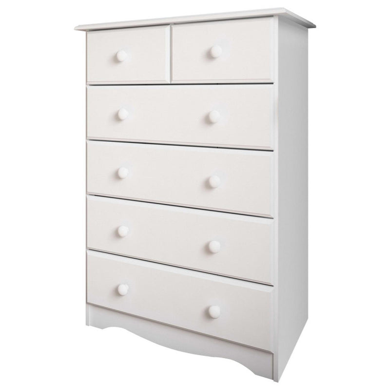 Solid Wood Six Drawer Dresser (760586) - White