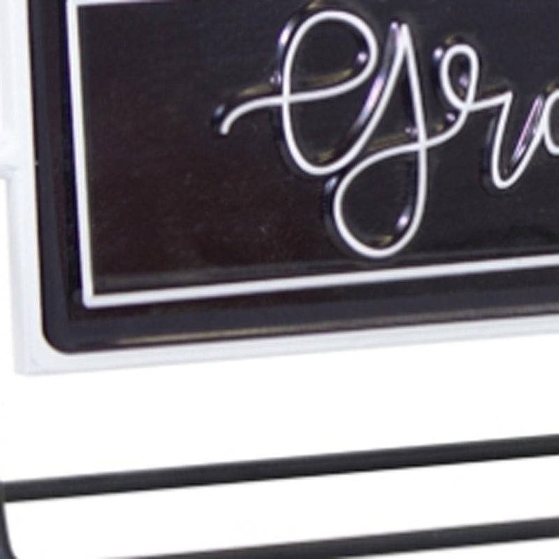 Iron Tabletop Sign (Set of 4) - Black And White