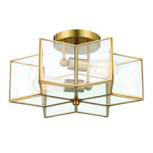 Load image into Gallery viewer, Unique Statement Two Light Metal Dimmable Flush Chandelier - Brass
