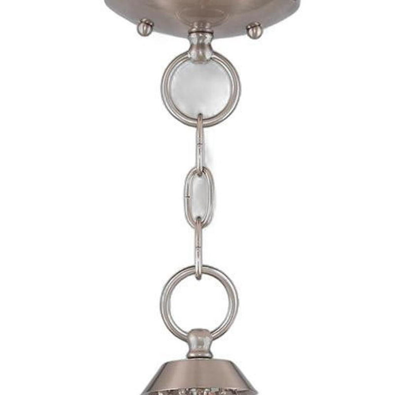 16" Three-Light Dimmable Chandelier With Shades - Nickel
