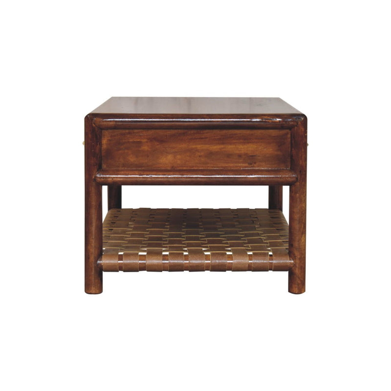 Solid Wood Coffee Table With Four Drawers - Brown