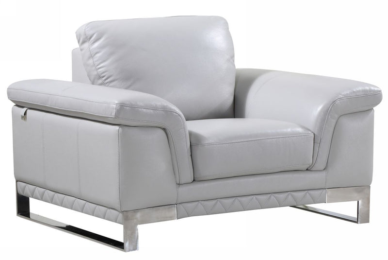 Lovely Light Leather Chair - Gray