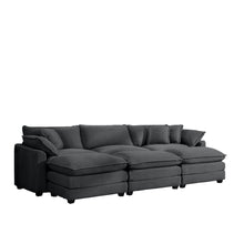 Load image into Gallery viewer, Modern Oversized Modular Cushion Sofa With Ottoman, Low Back, Deep Seating Sofa Set
