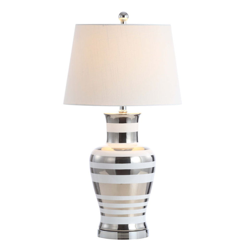 29" Urn Table Lamp With Empire Shade - Silver