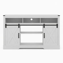 Load image into Gallery viewer, Farmhouse TV Stand With Sliding Barn Doors &amp; Adjustable Storage
