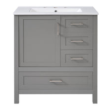 Load image into Gallery viewer, Modern Bathroom Vanity With Ceramic Sink, Solid Frame And Storage Solutions

