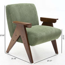 Load image into Gallery viewer, V-Shaped Armrest Accent Chair - Brown / Green
