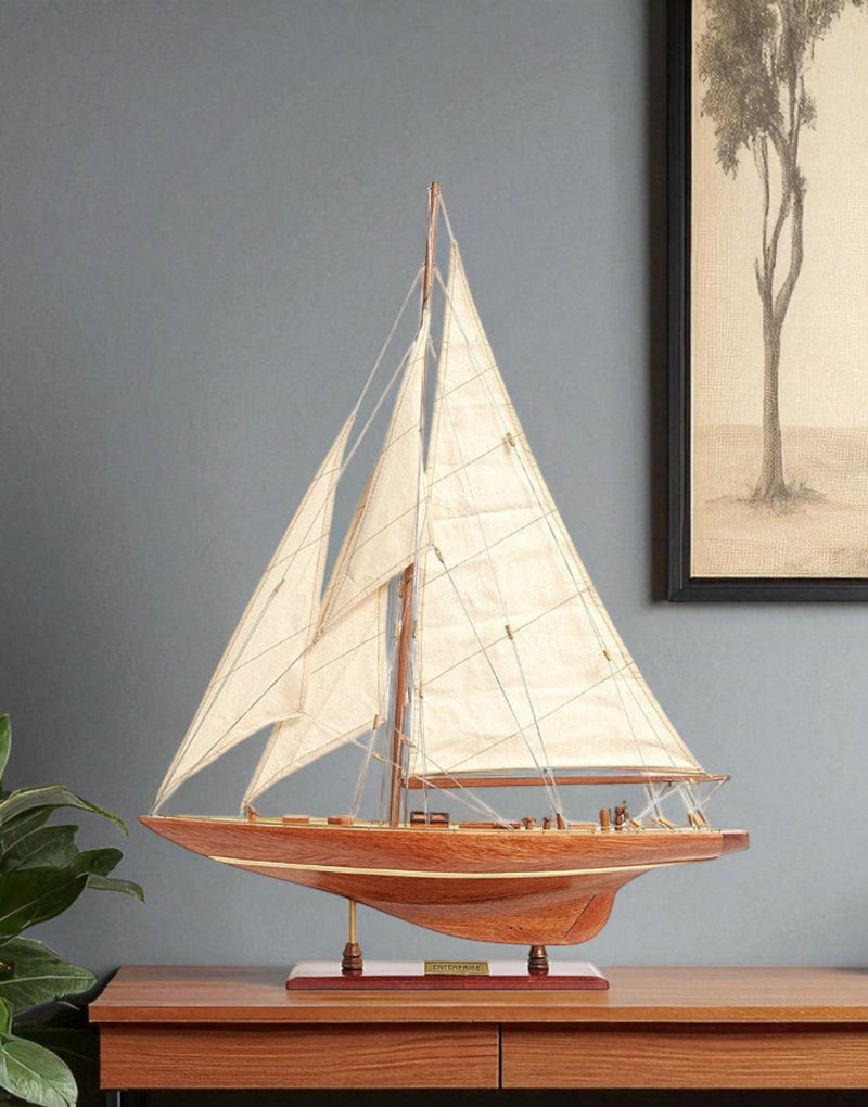 Hand Painted Boat (401993) - Brown