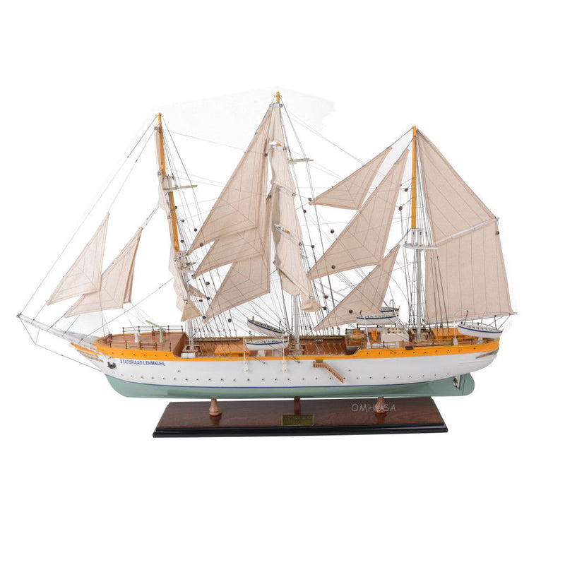 Hand Painted Model Boat (624646) - Dark Brown / Beige