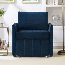 Load image into Gallery viewer, Upholstered Convertible Sleeper Sofa With 5 Position Backrest, Side Pockets, Storage
