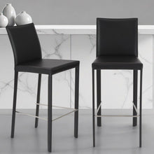 Load image into Gallery viewer, 21.1" x 17.3" x 41" Steel Low Back Bar Height Bar Chairs (Set of 2) - Black

