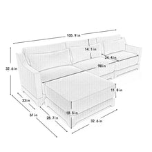 Load image into Gallery viewer, Stylish Sofa With Ottoman And Lumbar Pillows, Ergonomic Design
