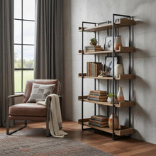 Load image into Gallery viewer, Five Tier Bookcase (517716) - Black / Brown
