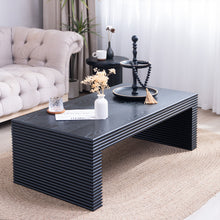 Load image into Gallery viewer, Modern Ribbed Coffee Table, Rectangular Low Profile Center Table For Living Room - Black
