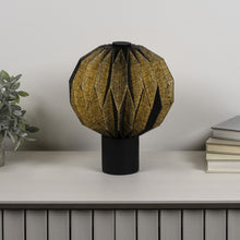 Load image into Gallery viewer, Geometric Table Lamp LED With Globe Shade - Black
