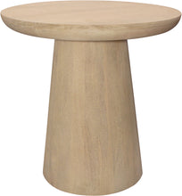 Load image into Gallery viewer, 24" Distressed Solid Wood Round Pedestal End Table - Natural
