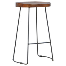 Load image into Gallery viewer, Solid Wood Iron Bar Height Bar Chair - Brown / Black
