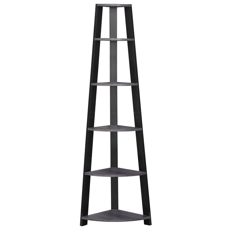 Five Tier Corner Bookcase - Gray