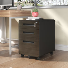 Load image into Gallery viewer, 3-Drawer Mobile File Cabinet With Lock, On Casters, Holds A4/Letter Files
