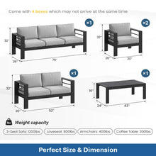 Load image into Gallery viewer, Outdoor Patio Set, All-Weather With Thick Cushions
