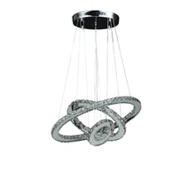 Load image into Gallery viewer, 47" Metal And Crystals LED Dimmable Chandelier - Silver
