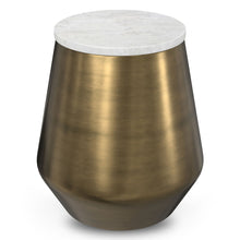 Load image into Gallery viewer, Benning - Side Table - Antique Brass / White

