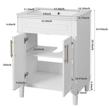 Load image into Gallery viewer, Bathroom Vanity With Integrated Sink, 2 Door Cabinet, Single Sink For Small To Medium Bathrooms
