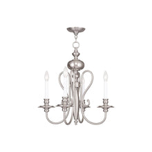 Load image into Gallery viewer, 22" Four Light Dimmable Chandelier With Shades - Nickel
