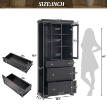 Load image into Gallery viewer, Freestanding Tall Bathroom Cabinet With Adjustable Shelves, Drawers, Soft Close Glass Doors
