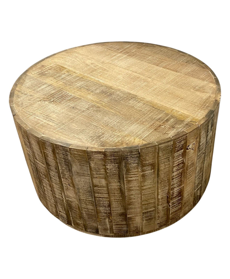 32" Solid Wood Round Coffee Table - Brown