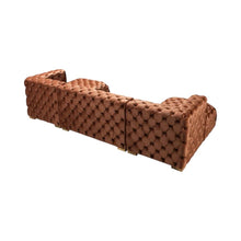 Load image into Gallery viewer, Tufted Velvet Modular U Shaped Sofa Chaise Sectional With Toss Pillows - Orange
