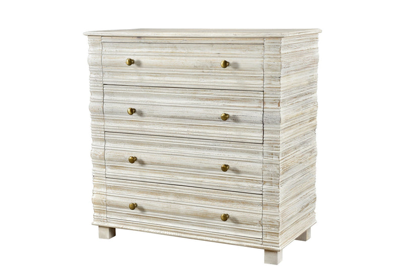 36" Solid Wood Four Drawer Standard Chest - White