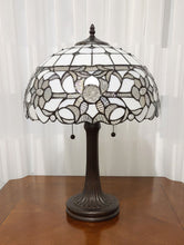 Load image into Gallery viewer, Metal Two Light Candlestick Vintage Look Table Lamp With White Shade - Dark Brown
