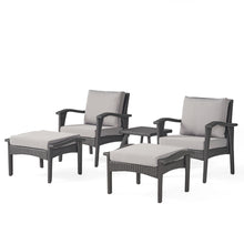 Load image into Gallery viewer, Honolulu - Modern Chat Set of 5 With Wicker - Gray / Silver

