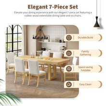 Load image into Gallery viewer, Topmax - 7 Piece Traditional Extendable Dining Table Set With Butterfly Leaf And 6 Upholstered Dining Table Set
