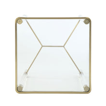 Load image into Gallery viewer, Penstemon - End Table - Clear Acrylic, Gold Stainless Steel &amp; Clear Glass
